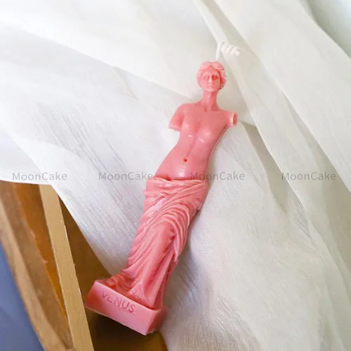 Vista 6 de Molde de silicona para velas Venus de Milo, mitología griega romana, diosa, afrodita, moldes para velas 3D, aromaterepía, molde de estilo nórdico