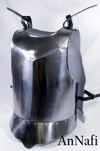 Vista 2 de AnNafi Peto de acero para hombres Armadura antigua Guardia del Cuerpo Guerrero Usable para hombres Plata Recreación de tamaño libre SCA LARP