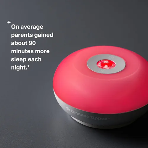 Vista 4 de Tommee Tippee Dreammaker Baby Sleep Machine Pink Noise Sound Machine, luz roja de la noche científicamente probada, Smart CrySensor