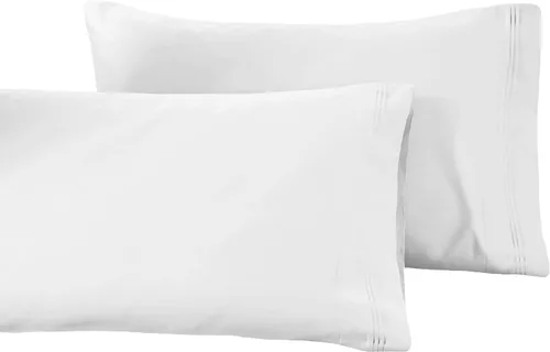 Vista 8 de Superior Juego de funda de almohada de algodón egipcio de 1500 hilos, color rosa empolvado