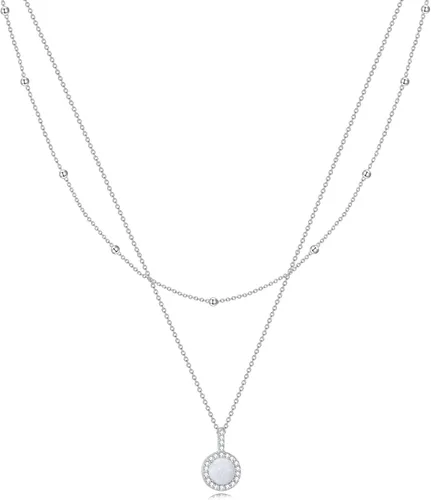 Vista 20 de MONGAS Árbol de la vida/cruz infinita/cerradura y llave/loto/hamsa/caballo/fresa/ópalo/látar/libélula/corazón/violín collar en capas de plata
