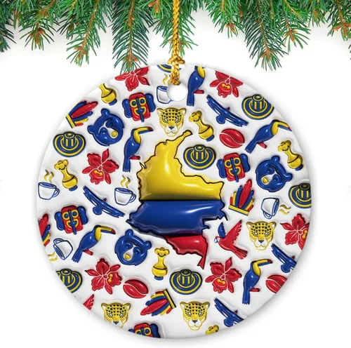 Vista 13 de Lotacy Bandera argentina argentina de Navidad de cerámica 2D impresa adorno con símbolos, decoración del hogar argentina regalos para hombres