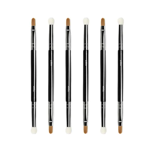 Vista 7 de Cepillo corrector de doble extremo, mini cepillo de maquillaje de doble extremo con cerdas sintéticas de esponja
