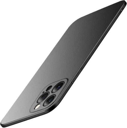 Vista 20 de Casechics Compatible con iPhone, Funda de Lujo Mate de PC Duro Ajuste Delgado Ultra Delgada Ligera Protección de Lente de Cámara Funda Suave a Negro