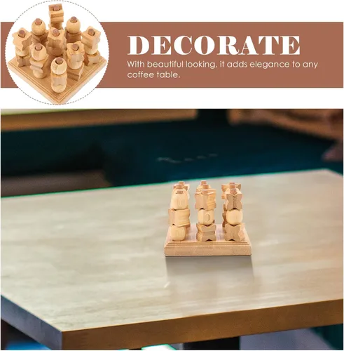 Vista 9 de Kisangel Juego de mesa con punta de madera 3D para niños y adultos, juego de mesa familiar, juego de mesa de estrategia de madera, 1 juego