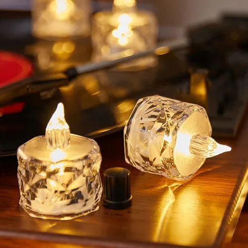 Vista 10 de Paquete de 12 velas de té LED sin llama, para decoración de Halloween, Navidad, hogar/boda, regalos de días festivos y luces decorativas