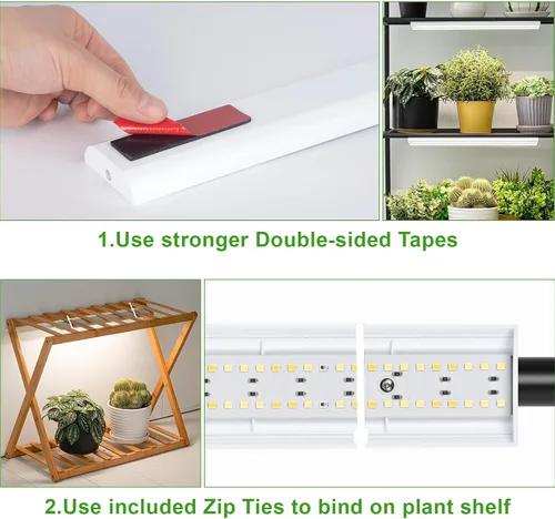 Vista 6 de FOXGARDEN Tira de luz de cultivo para plantas de interior, lámpara brillante de 192 LED de espectro completo con temporizador de encendido/apagado