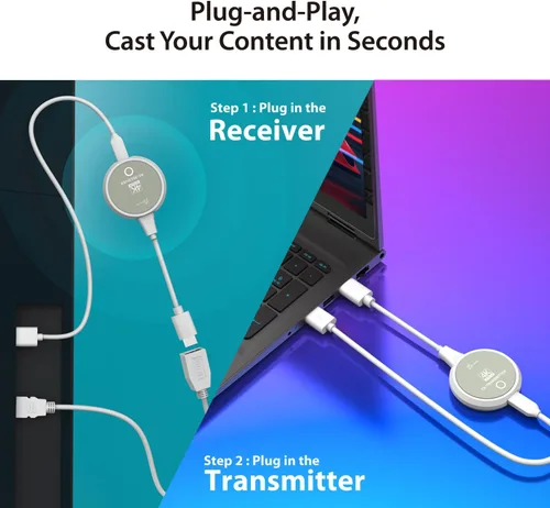 Vista 9 de j5create ScreenCast - Transmisor y receptor HDMI inalámbrico 4K, extensor HDMI inalámbrico, compatible con 4K30Hz / 1080p60Hz, 2.4/5GHz, desde