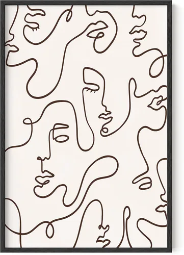Vista 52 de HAUS AND HUES Arte de pared minimalista - Dibujo moderno de líneas abstractas, impresión de boceto femenino simple, obra de arte para el hogar