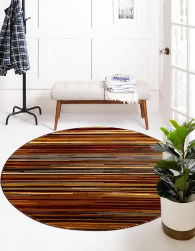 Vista 16 de Unique Loom Barista Collection - Alfombra Icatu (octágono de 6 pies 1 pulgada, beige/marrón)