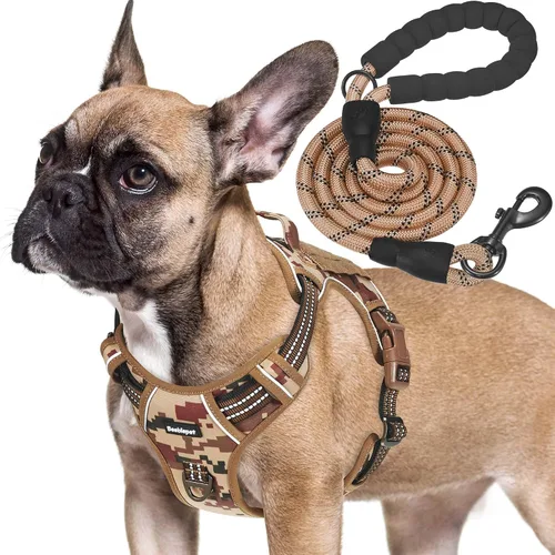Vista 10 de Beebiepet Arnés táctico resistente para perros pequeños, arnés ajustable sin tirones para mascotas, arnés reflectante de servicio de entrenamiento