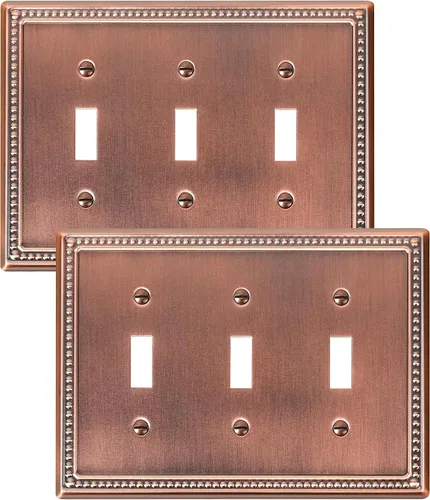 Vista 25 de Paquete de 2 cubiertas de placa de interruptor de luz de doble palanca, cubiertas decorativas de placa de doble interruptor Pearls, placa de pared