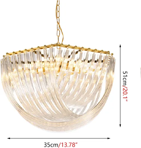 Vista 7 de Chandelier Light, Novel Decorated Gold Chandelier Metal LED Pendant Lights Retro Loft Adjustable Chain Hanging Lamp Living Room Lustre Lamparas