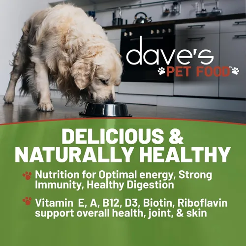 Vista 2 de Dave's Pet Food Alimento húmedo para perros (carne de res y arroz), hecho en Estados Unidos, naturalmente saludable, conserva, sin gluten, 13.2