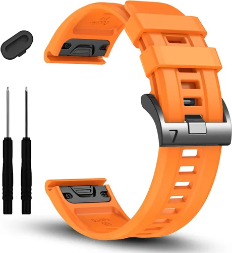 Vista 7 de EZMVZKU Correa de silicona Quickfit de 0.866 in compatible con Garmin Fenix 8/8Pro 1.850 in/Fenix 7/7 Pro/6/6 Pro/5 Plus, correa de reloj