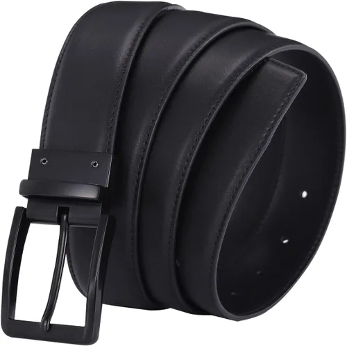Vista 4 de DJCAIZYY 1 38" (35mm) Belt Buckle Replacement Buckle Reversible Classic Business Buckle Black Silver