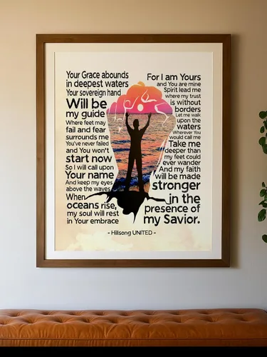 Vista 6 de Hillsong United Song Lyric - Póster de adoración de 11 x 14 pulgadas para el hogar, oficina, iglesia y habitación, sin marco
