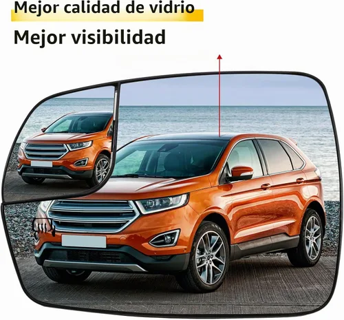 Vista 5 de Espejo lateral del conductor de repuesto para Ford Edge 2015, 2016, 2017, 2018, espejos de cristal – Espejo convexo, retrovisor lateral izquierdo