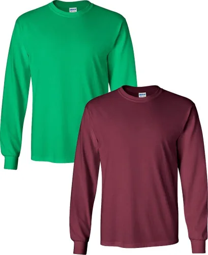 Vista 24 de Gildan Camiseta de manga larga de algodón ultra para adulto, estilo G2400, paquete múltiple Militar + ceniza.