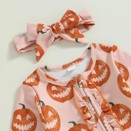 Vista 4 de Doisbetthsay Ropa de bebé recién nacida de Halloween, mameluco de manga larga para bebé, traje de Navidad