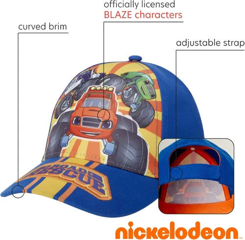 Vista 2 de Nickelodeon Blaze & The Monster Machines - Juego de 2 gorras de béisbol de algodón (edades 2-4)