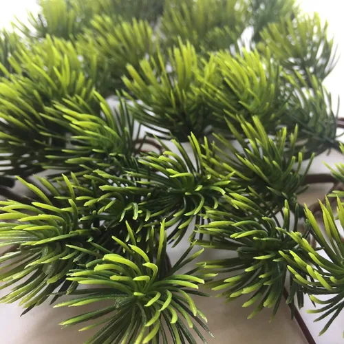 Vista 2 de 2 piezas de ramas de pino artificiales, accesorios de ramas de pino de plástico para Navidad, manualidades, oficina, hogar, eventos, decoración