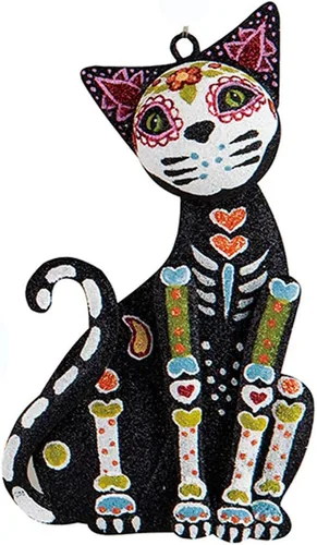 Vista 2 de GALLERIE II Adorno Dia De Muertos de Calavera de Azúcar, Surtido de 3, A/3 Negro