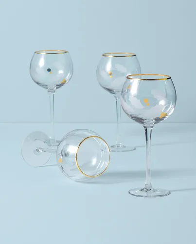 Vista 2 de Lenox 886857 Holiday Gold - Juego de 4 piezas de vasos de globo, vajilla de Navidad, para recibir invitados