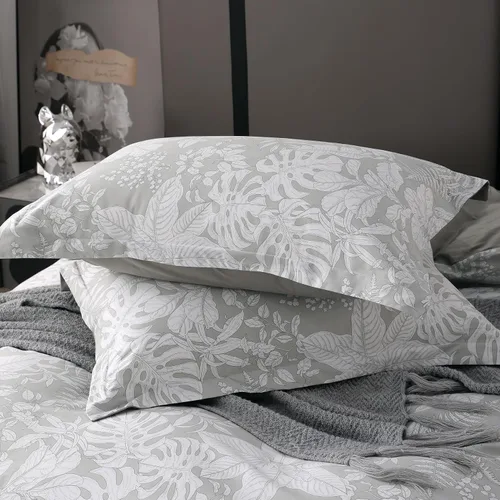 Vista 74 de OAITE - Juego de funda de edredón individual con patrón floral de 600 hilos, ultrasuave, 100% algodón, fibra larga, juego de 3 piezas, transpirable