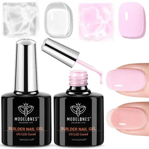 Vista 16 de modelones 2pcs 0.5 fl oz 10 in One X Nail Gel Pegamento Gel Base Coat Brush D-transparente-2
