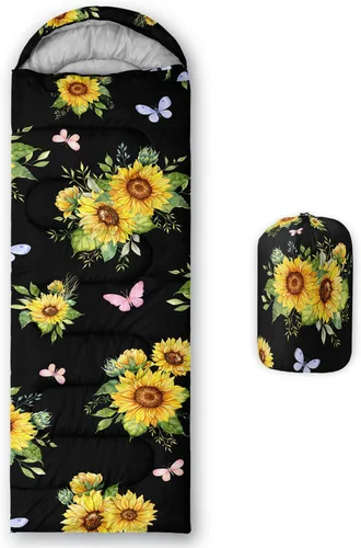 Vista 24 de Saco de dormir para adultos y niños, saco de dormir para mochileros, camping, para niñas, niños, ligero, impermeable, para clima frío y cálido, saco