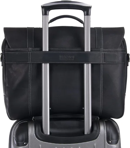 Vista 4 de Kenneth Cole REACTION Show Business - Bolsa de mensajero de cuero colombiano para portátil de negocios de 16 pulgadas
