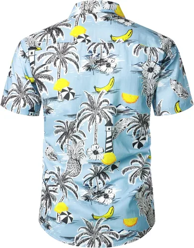 Vista 2 de Jogal - Camisa hawaiana, de manga corta, con botones, de algodón, para hombre