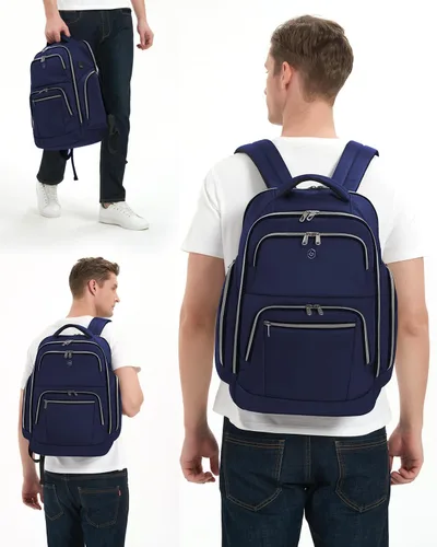 Vista 4 de Bolsa de gimnasio con compartimento para zapatos y mochila de viaje para computadora portátil