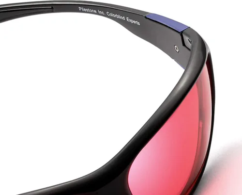 Vista 6 de Pilestone TP-016 Lens D Color Blind Gafas estilo deportivo para uso en interiores y exteriores de ceguera roja media/fuerte, Negro