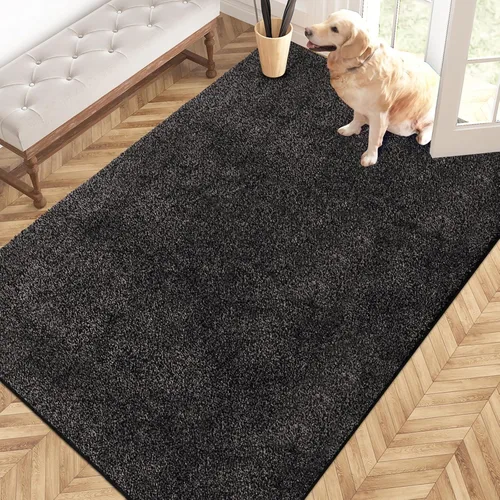 Vista 75 de PURRUGS Tapete para puerta con atrapamiento de suciedad, 20 x 31.5 pulgadas, antideslizante, lavable a máquina, tapete para puerta de perro, tapete