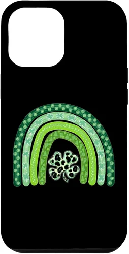 Vista 6 de Funda para iPhone 15, diseño de trébol de cuatro hojas, diseño de leopardo, arco iris, día de San Patricio, para niños