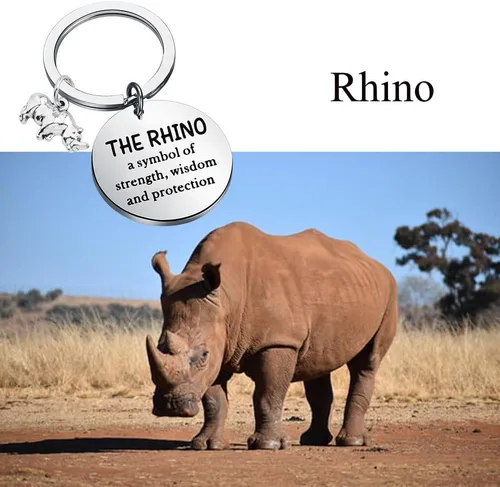 Vista 8 de Regalo de rinoceronte regalo para amantes del rinoceronte, regalo de rinoceronte, regalo de animal, rinoceronte, un símbolo de fuerza, sabiduría