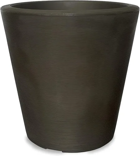Vista 10 de Crescent Garden Madison Planter– Maceta resistente a la intemperie, doble pared para interiores y exteriores con orificio de drenaje, contenedor