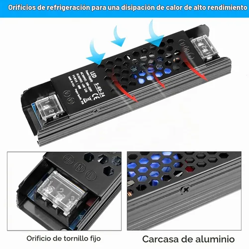 Vista 3 de Fuente de alimentación de 24 V, fuente de alimentación conmutada de 2.5 A 60 W, adaptador de convertidor de CA 100-250V a CC 24V, Transformador