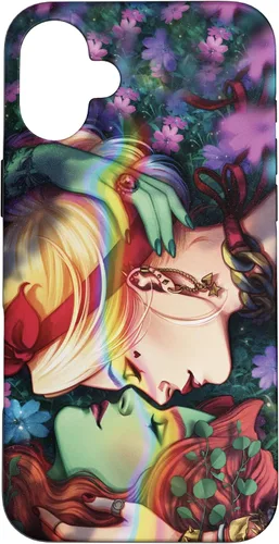 Vista 22 de iPhone 16 DC Comics Pride Harley Quinn & Poison Ivy Nose Touch Case
