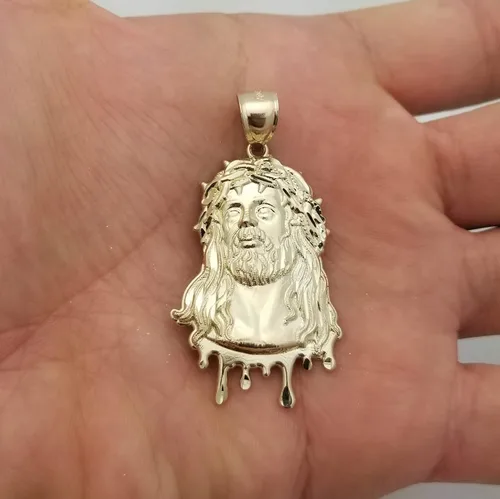 Vista 4 de AMZ Jewelry Colgante de oro amarillo de 10 quilates para hombre, collar con rostro de Jesús, Oro