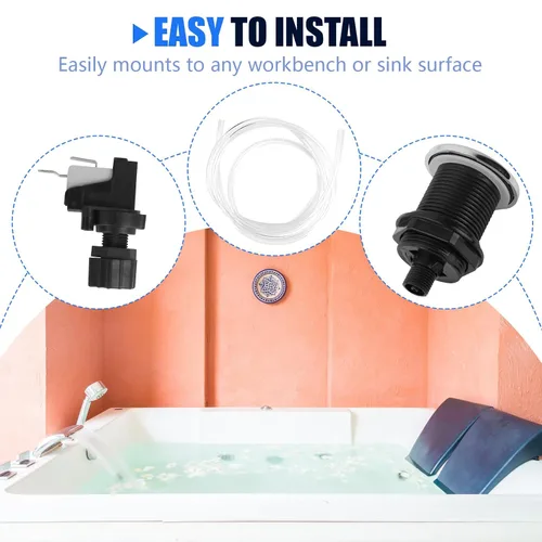 Vista 6 de Fuoequl Interruptor de Botón de Encendido y Apagado de 16A Chorro de Hidromasaje para Bañera de Spa con Hidromasaje (Negro) (Coloración, Negro)