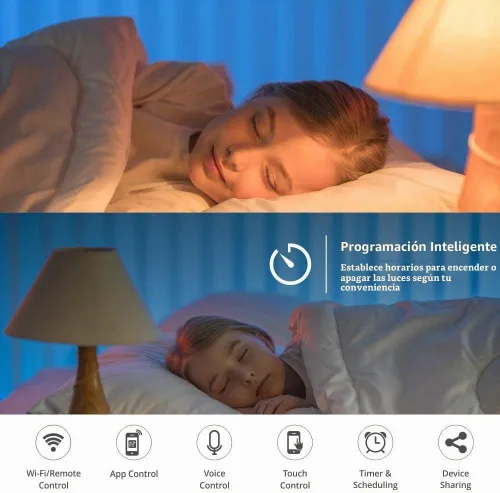 Vista 3 de Interruptor inteligente 3Gang interruptor de luz inteligente 3 Gang, interruptor inteligente WiFi de 2.4 GHz en la pared compatible con Alexa