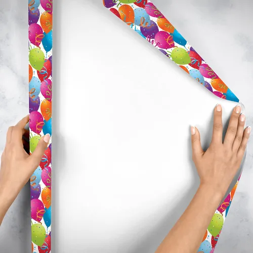 Vista 3 de Jillson Roberts Papel de regalo a granel, globo blanco, 1/4 resma 208' x 30