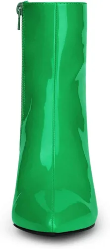 Vista 2 de Allegra K Botines con cremallera y tacón grueso para mujer
