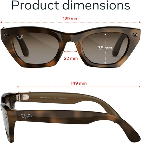 Vista 5 de Meta Ray-Ban (Gen 3), Zena AI Glasses Habana / Marrón degradado