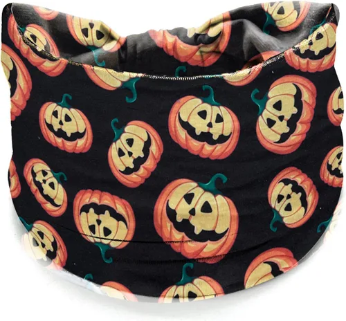 Vista 3 de TailaiMei 4 diademas de Halloween para mujer, turbante ancho para disfraz, banda para el pelo de esqueleto de tela de araña de calabaza