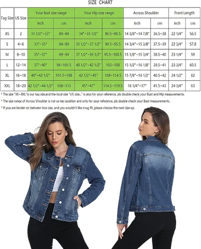 Vista 5 de Dilgul Chaqueta vaquera casual de manga larga básica con botones para mujer