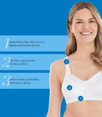 Vista 5 de Bestform 5006715 Satin Trim Wireless Cotton Bra with Unlined Cups